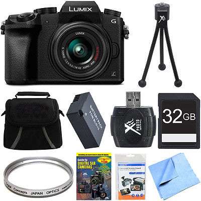 Panasonic LUMIX G7 4K UHD DSLM Camera with 14-42mm Lens 32GB Bundle